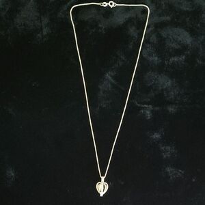 Vintage Heart Shaped Pearl Cage Pendant Necklace